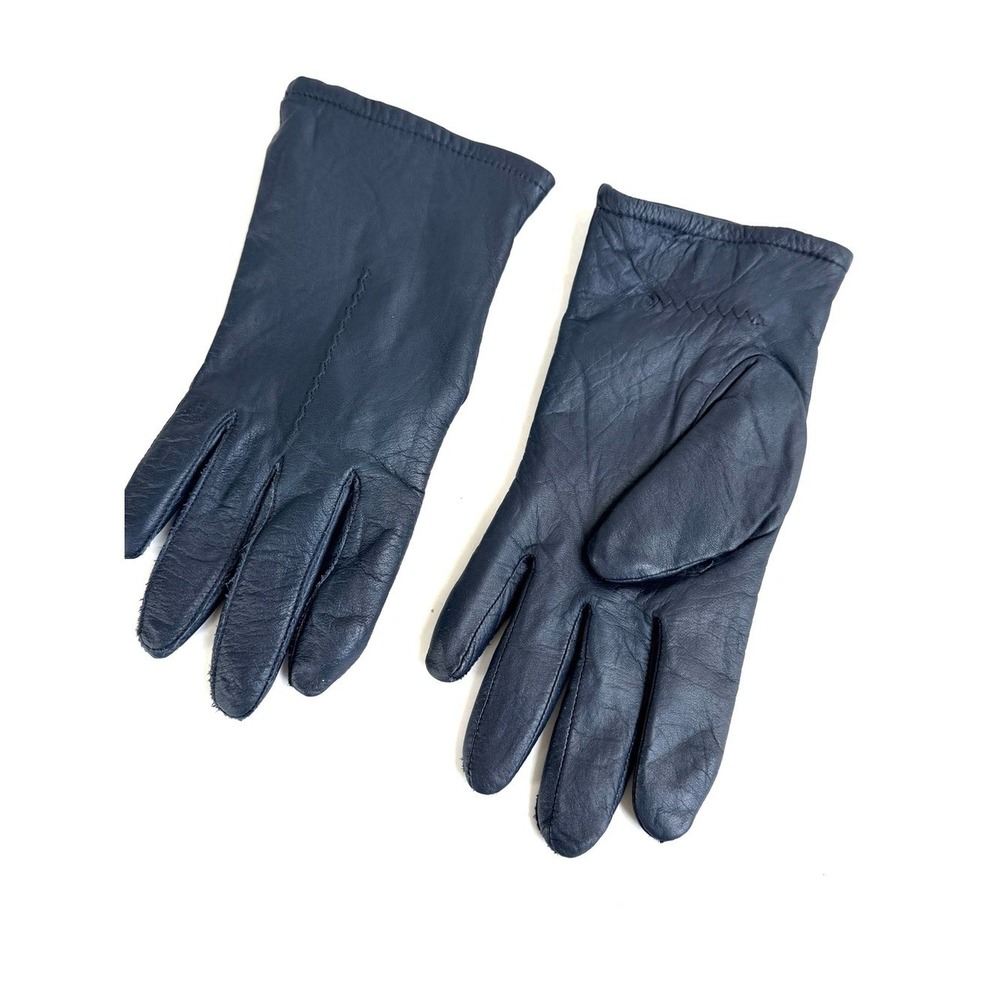 Fownes Women's Classic Navy Leather Gloves, Size 9